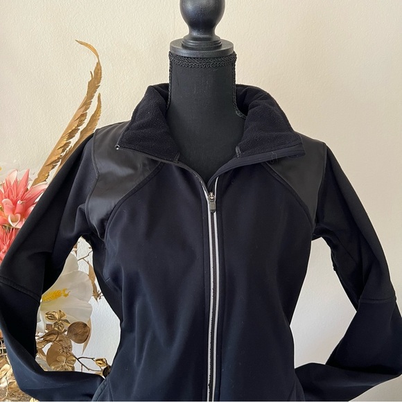 Athleta Jackets & Blazers - Athleta Black Zip Up Jacket with Hidden Hood